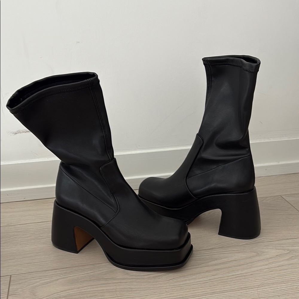 Black Platform Ankle Boots